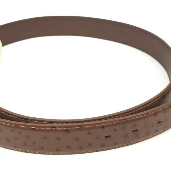 Mens Leather 52" Non Reversible Ostrich 1.25" Belt - Picture 6 of 9
